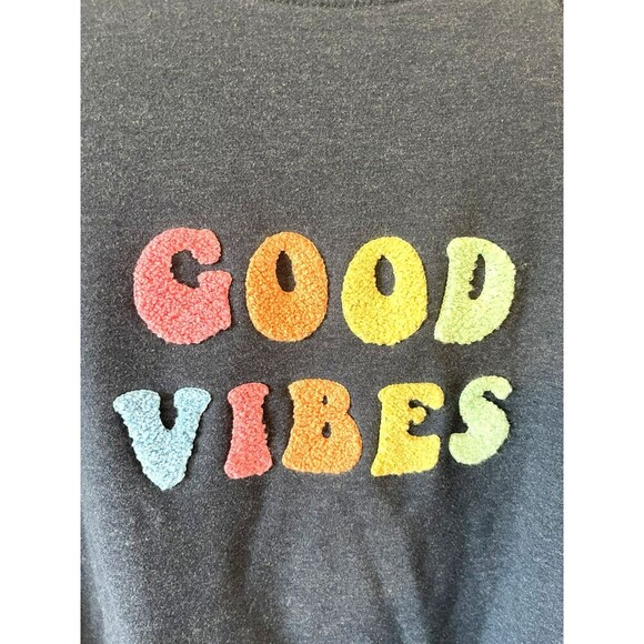 Wildfox Sweatshirt Womens S Navy Blue Good Vibes Oversized french terry texture - Picture 6 of 6